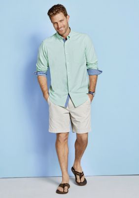 Nautica Long Sleeve Solid Oxford Shirt, Shorter Flat Front Short, Long ...