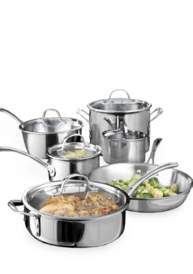 Calphalon 3-Piece Tri-Ply Clad Stainless Steel Skillet Set