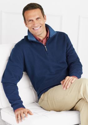 Essential Two-Tone Quarter Zip Pullover - Regular Fit – Van Heusen