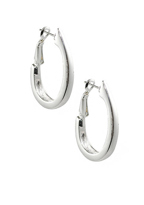 Napier Basic Silver-Tone Hoop Earrings